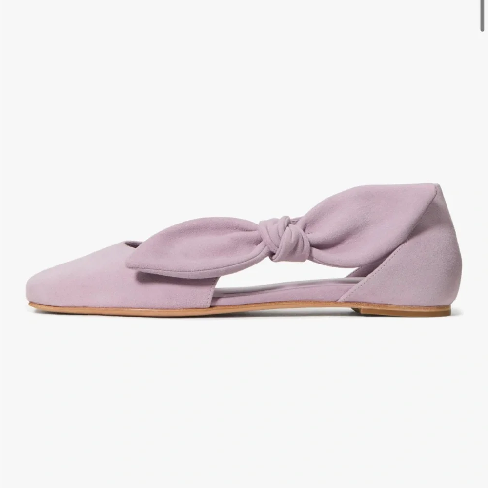 Kate Spade Bunnie Suede Flats Lavender Slingback Bow Ballet Shoes Size 8 - Picture 6 of 6